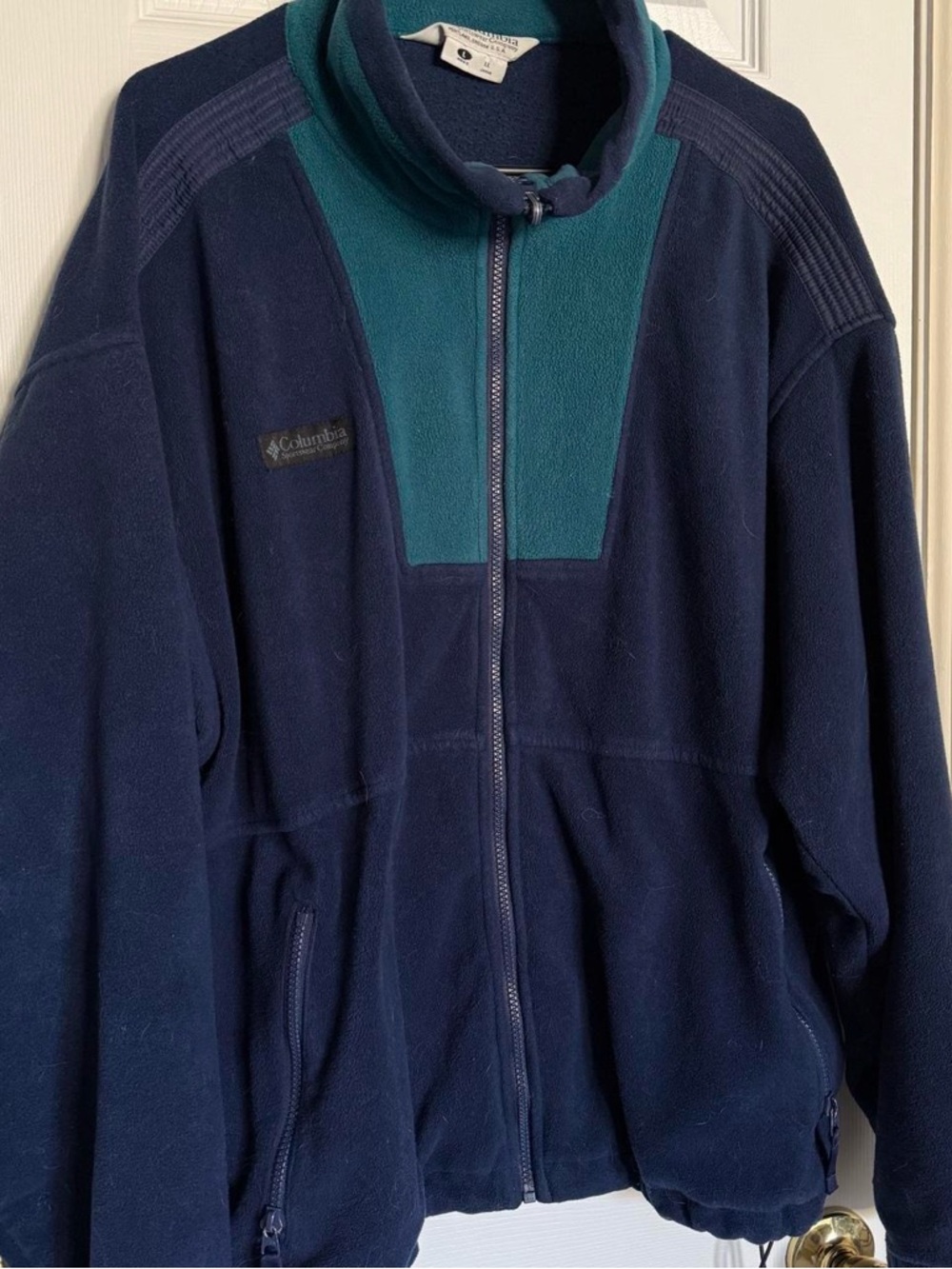 Columbia Navy and Teal Full-Zip Fleece Jacket
